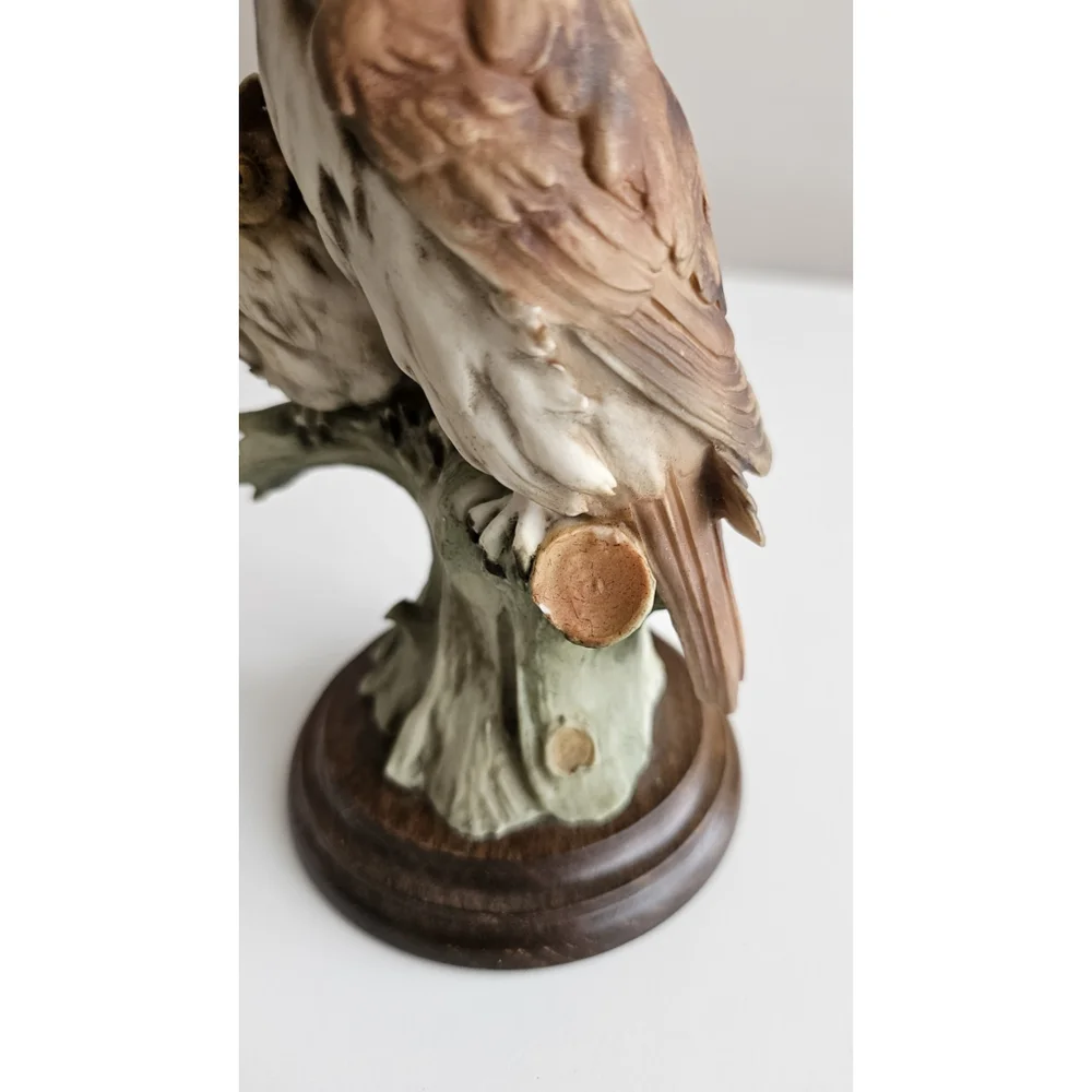 Giuseppe Armani Owl & Owlet Figurine Capodimonte Style Italy – Vintage Porcelain - Picture 11 of 16